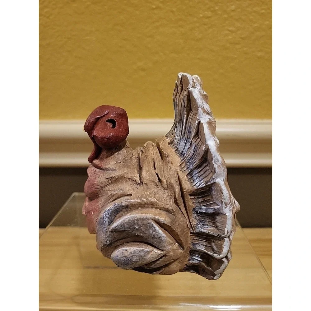 Vintage 1986 Whiterock Studio Clay Pottery Turkey Figurine Thanksgiving Decor